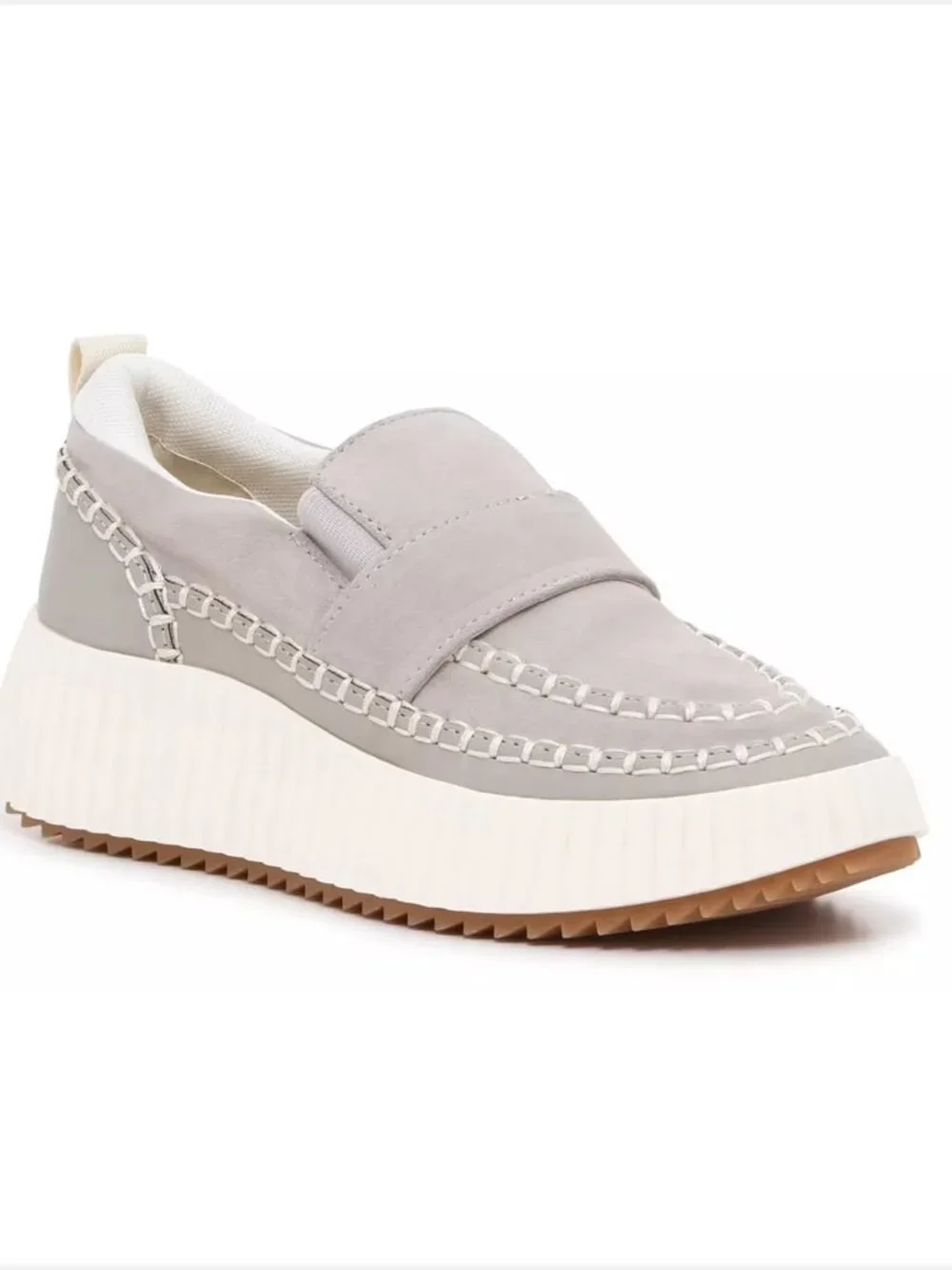 Dolce Vita Dayo Gray Wedge Heel Slip-On Loafer Shoes Women US 8.5M